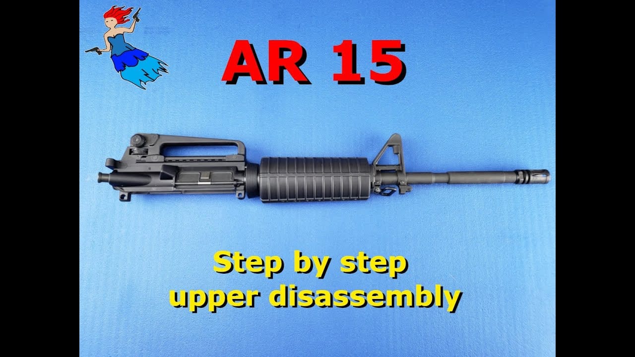 Disassemble an AR-15 upper – stripped upper receiver shown on bench mat