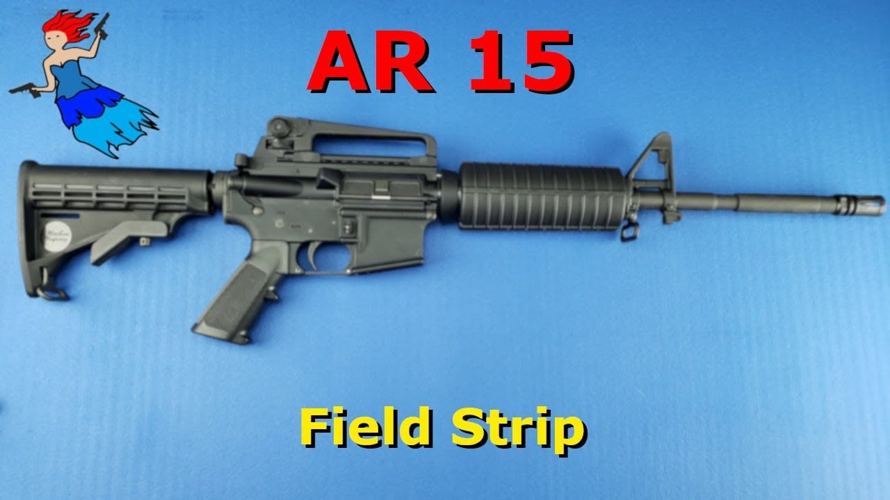 How to field strip an AR rifle on a blue mat