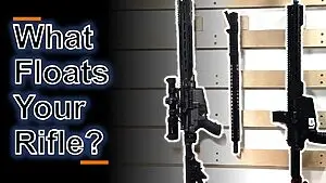 M-LOK rifles mounted using the HangAR StealthMount wall display system on slat wall panels